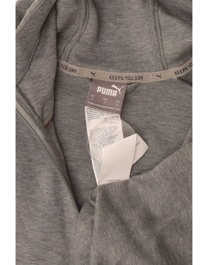 Puma Herren-Kapuzenpullover mit Reißverschluss, klein, Grau, Colourblock-Baumwolle