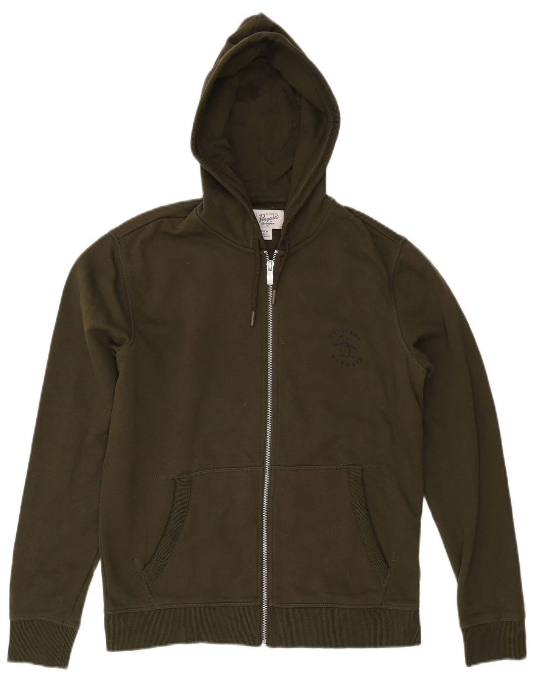 PENGUIN Herren-Kapuzenpullover mit Reißverschluss, klein, Khaki, Baumwolle