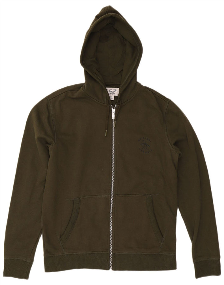 PENGUIN Herren-Kapuzenpullover mit Reißverschluss, klein, Khaki, Baumwolle