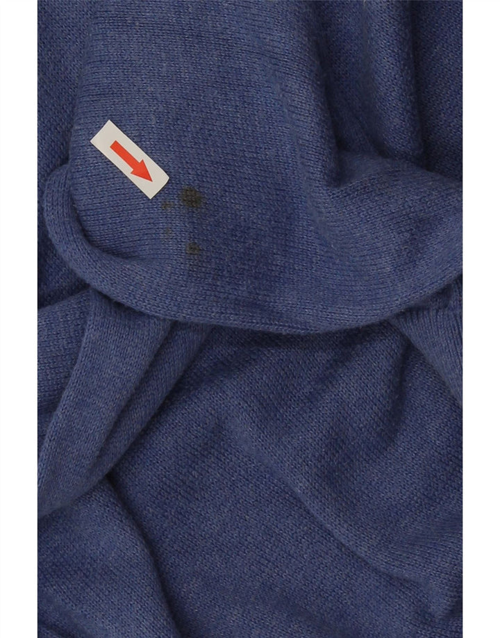 Crew Clothing Herren-Pullover mit V-Ausschnitt aus mittelblauer Baumwolle
