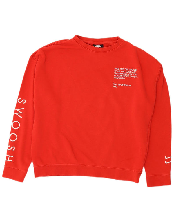 Nike Mädchen Swoosh Graphic Standard Fit Sweatshirt Pullover 13–14 Jahre XL Rot