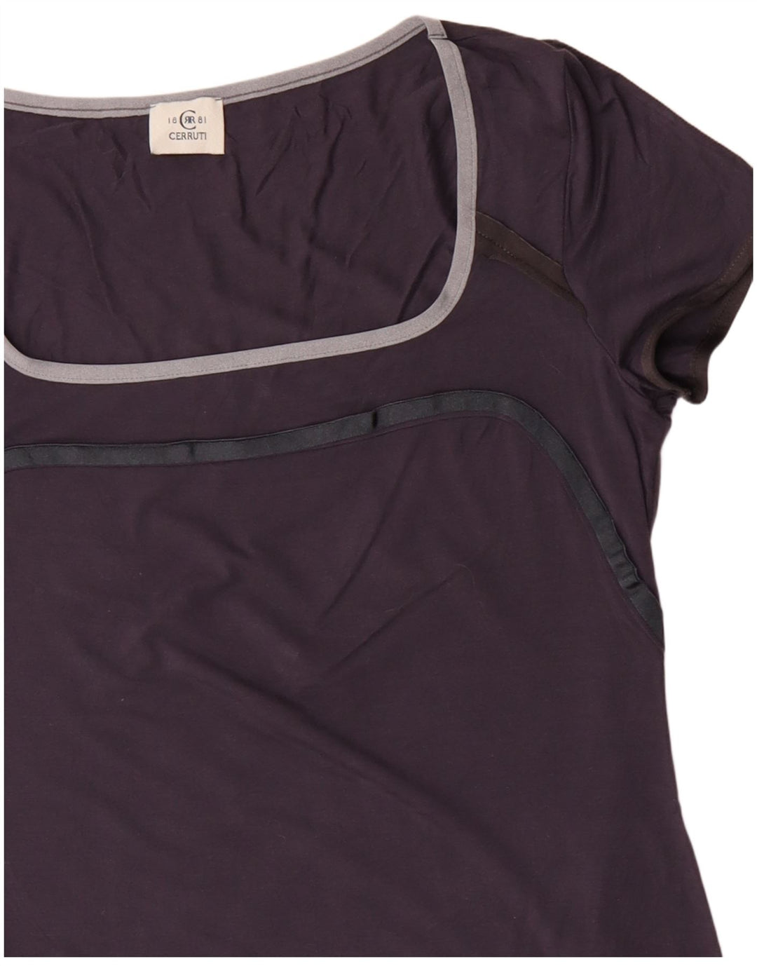 CERRUTI 1881 Damen T-Shirt Top UK 12 Medium Marineblau Viskose