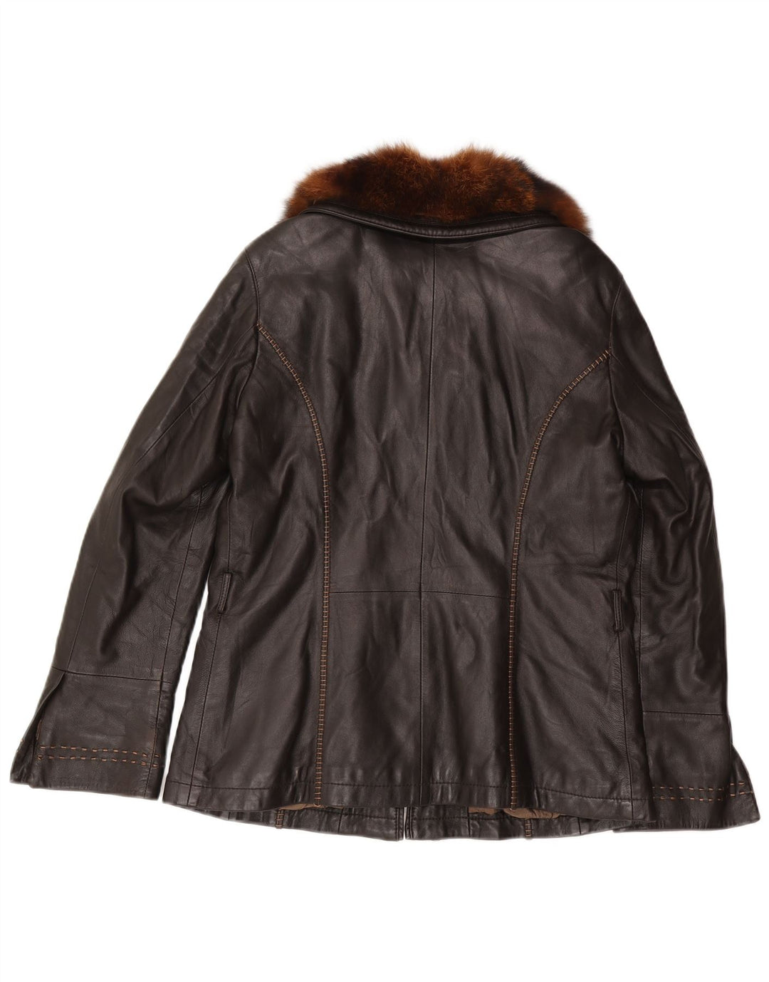 Mabrun Damen Lederjacke IT 48 XL Schwarzes Leder