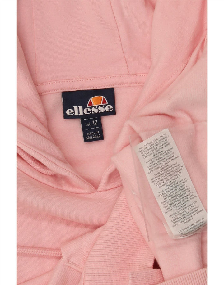 ELLESSE Damen Kapuzenpullover UK 12 Mittelrosa Baumwolle