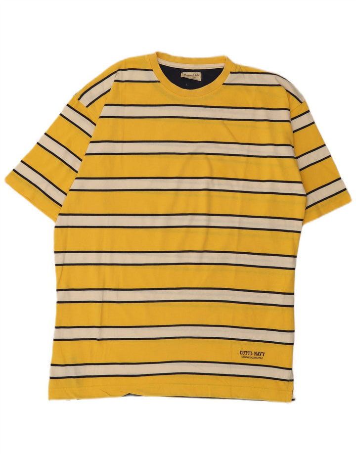 Massimo Dutti Herren T-Shirt Top XL Gelb gestreift
