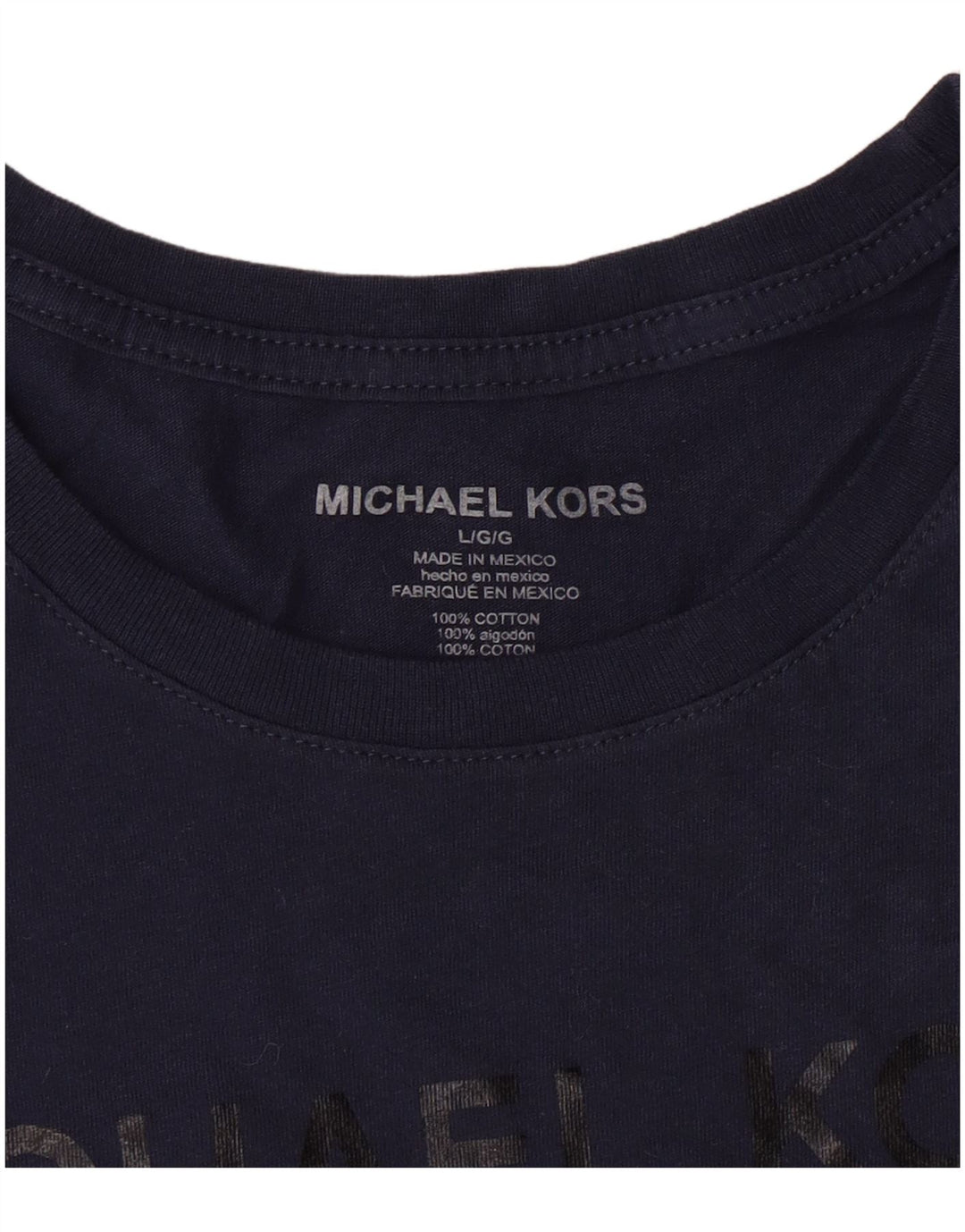 Michael Kors Herren-T-Shirt mit grafischem Motiv, groß, marineblau, Baumwolle
