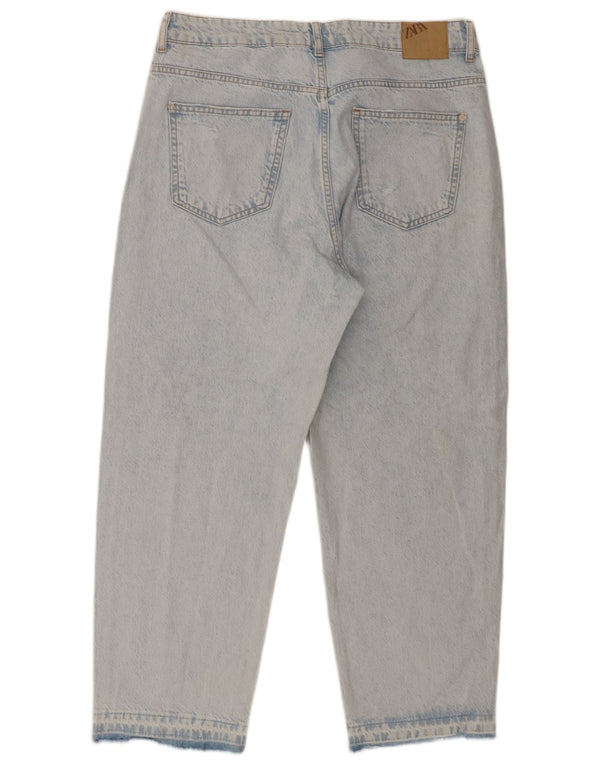 Zara Damen Tapered Jeans EU 42 Large W32 L27 Blaue Baumwolle
