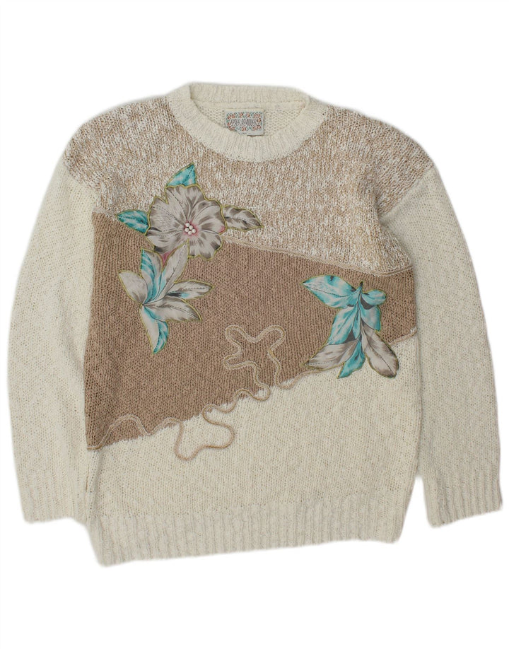 Paramour Damen-Pullover mit Rundhalsausschnitt, Gr. 42, groß, mehrfarbig, mit Blumenmuster