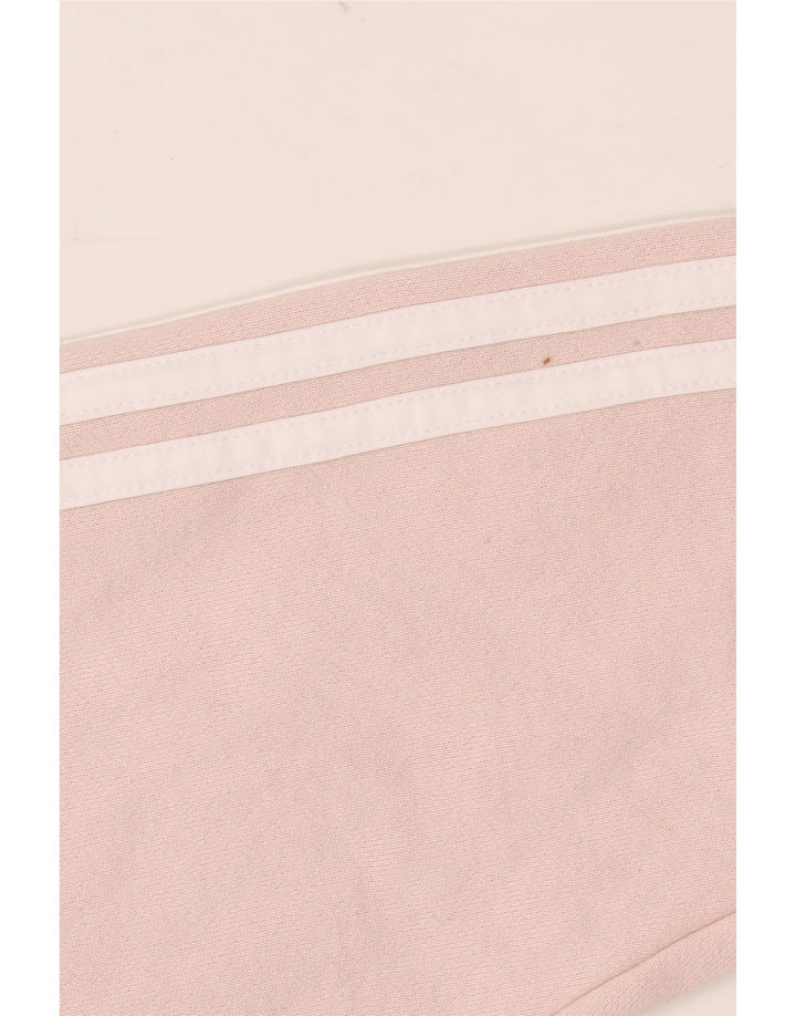 ADIDAS Damen Crop Oversized Zip Hoodie Pullover UK 8/10 Small Rosa Baumwolle