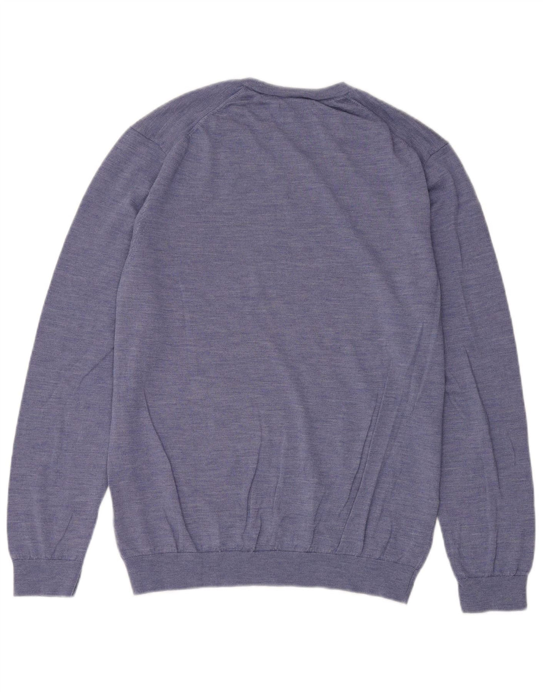 Marks & Spencer Herren-Pullover mit Rundhalsausschnitt, XL, blaue Merinowolle