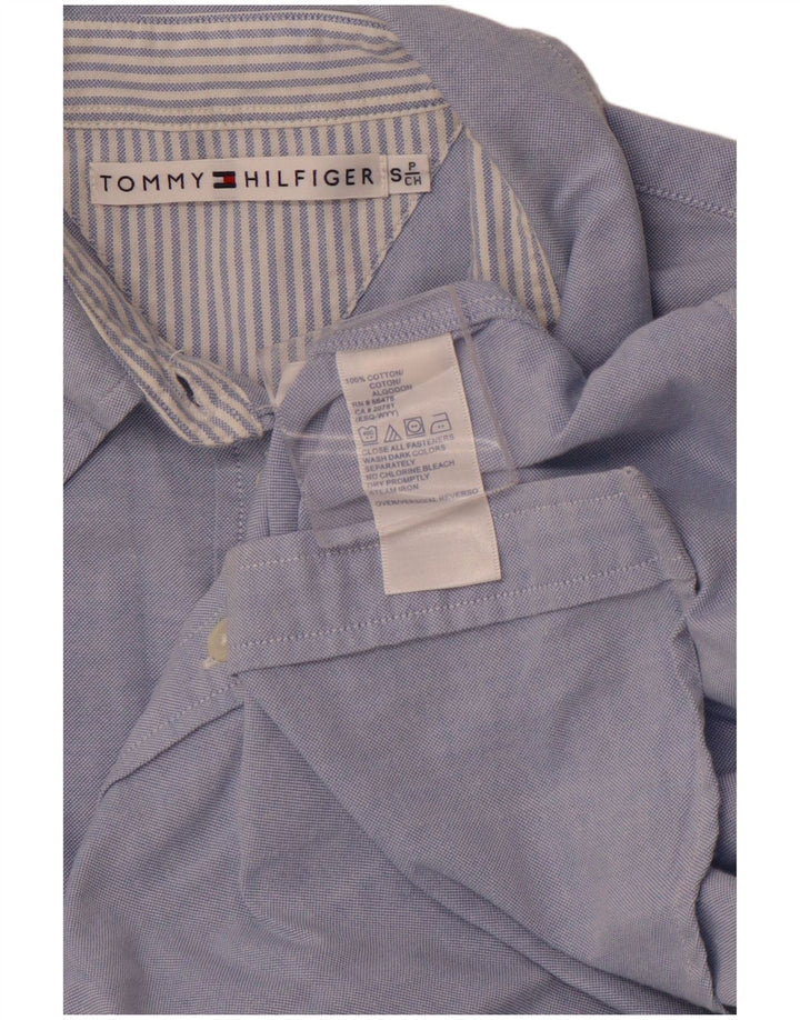 TOMMY HILFIGER Damen Hemd UK 10 Small Blaue Baumwolle