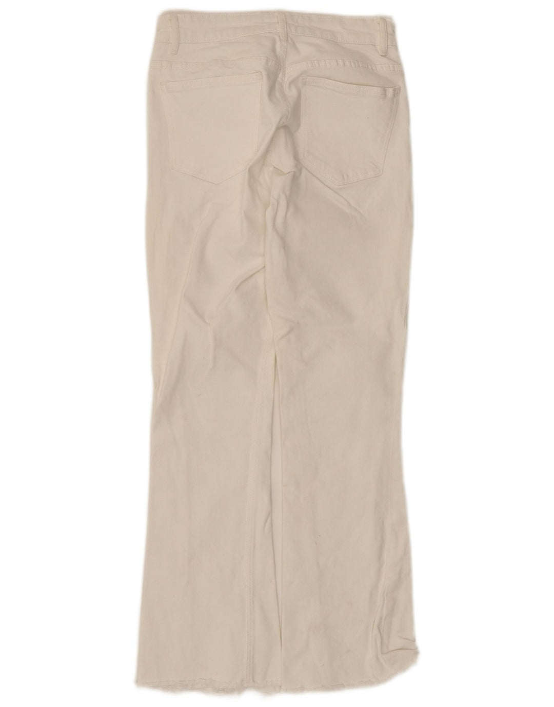 Zara Damen Schlagjeans EU 38 Small W28 L26 Weiße Baumwolle