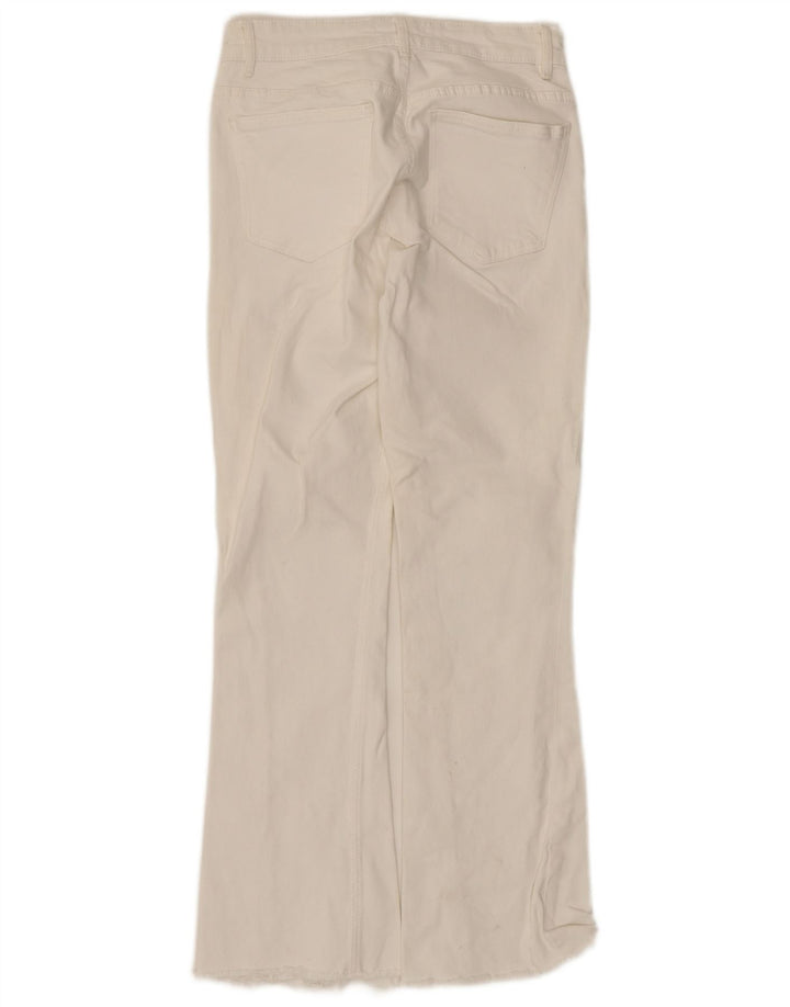 Zara Damen Schlagjeans EU 38 Small W28 L26 Weiße Baumwolle