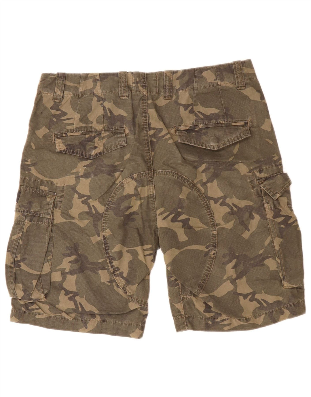 SUPERDRY Herren-Cargo-Shorts W29, kleine Khaki-Camouflage-Baumwolle