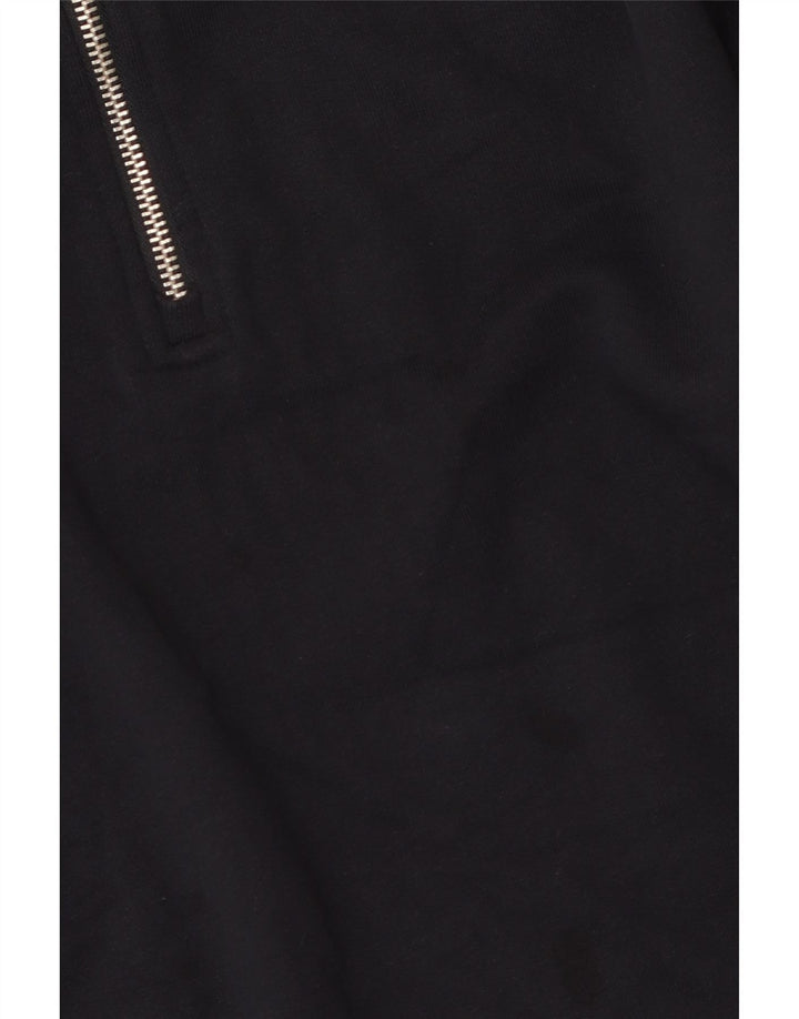 Zara Damen-Sweatshirt mit Reißverschluss am Hals, UK 14, mittelmarineblaue Baumwolle