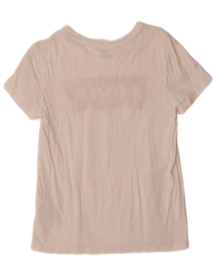 Levi's Damen-T-Shirt mit Grafik, UK 12, mittelweiße Baumwolle