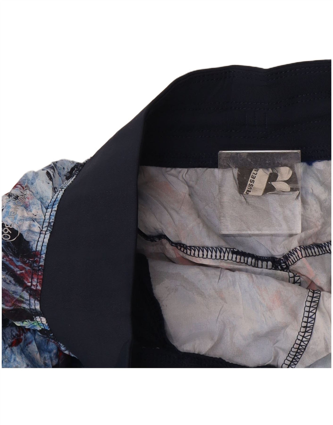 Russell Athletic Herren-Sportshorts, mittelgroß, marineblau, Batikmuster