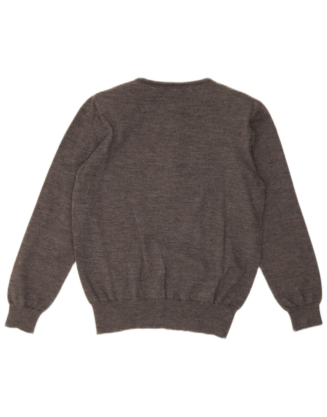 Luisa Spagnoli Damen-Pullover mit Knopfkragen, Gr. 14, Mittelgrau mit Blumenmuster