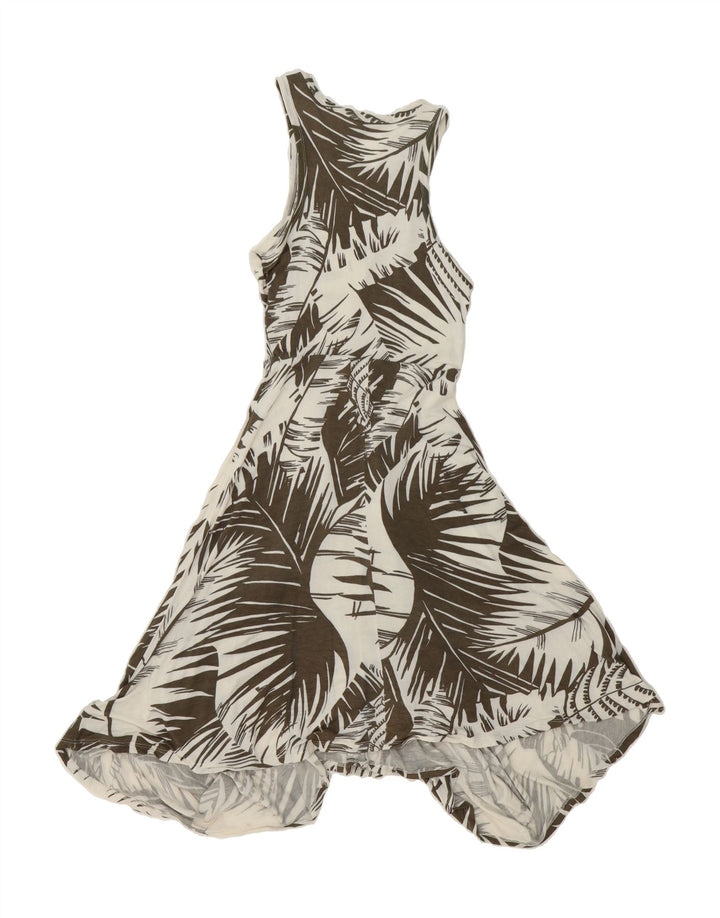 MOSSIMO Womens Abstract Pattern Asymmetrical Dress UK 6 XS Khaki Vintage Mossimo and Second-Hand Mossimo from Messina Hembry 