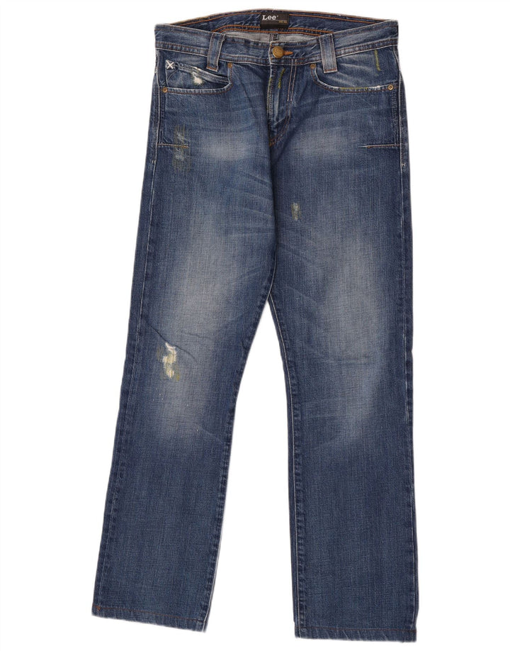 Lee Herren Clark Eye Distressed Straight Jeans W30 L30 Blaue Baumwolle