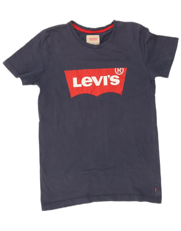 Levi's Jungen-T-Shirt mit Grafik, 15–16 Jahre, marineblaue Baumwolle