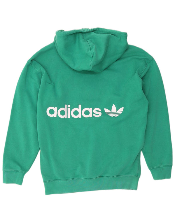 Adidas Damen Kapuzenpullover UK 12/14 mittelgrüne Baumwolle