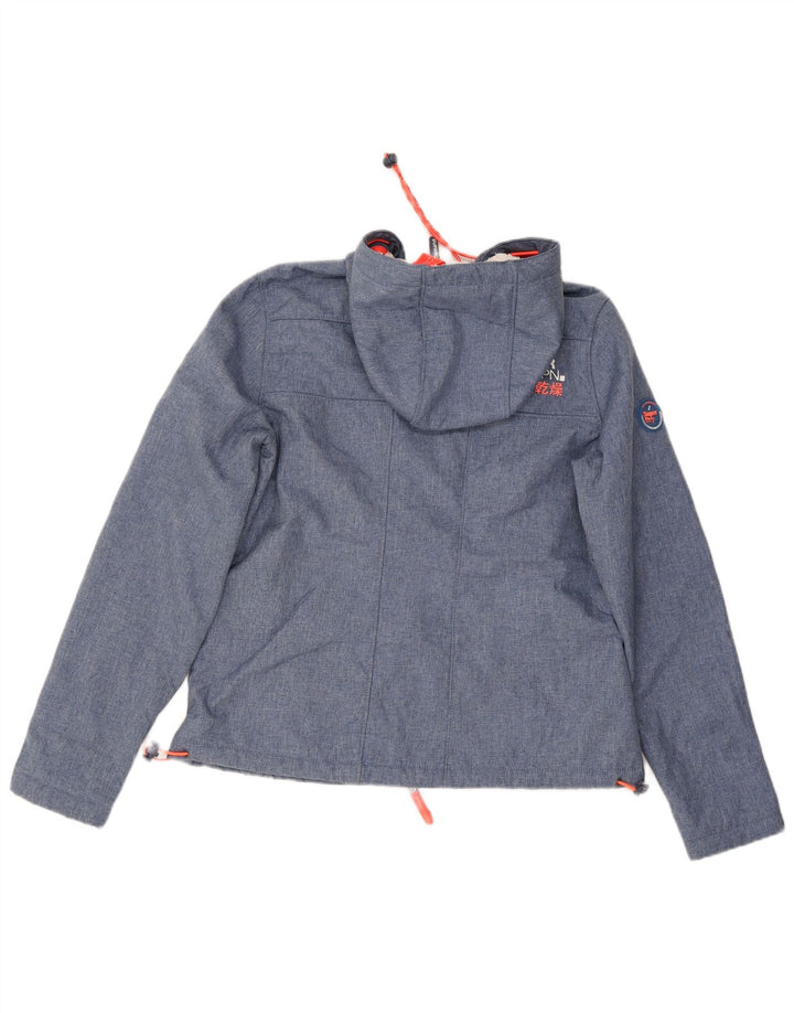 Superdry Damen The Windtrekker Hooded Windjacke UK 14 Mittelblau