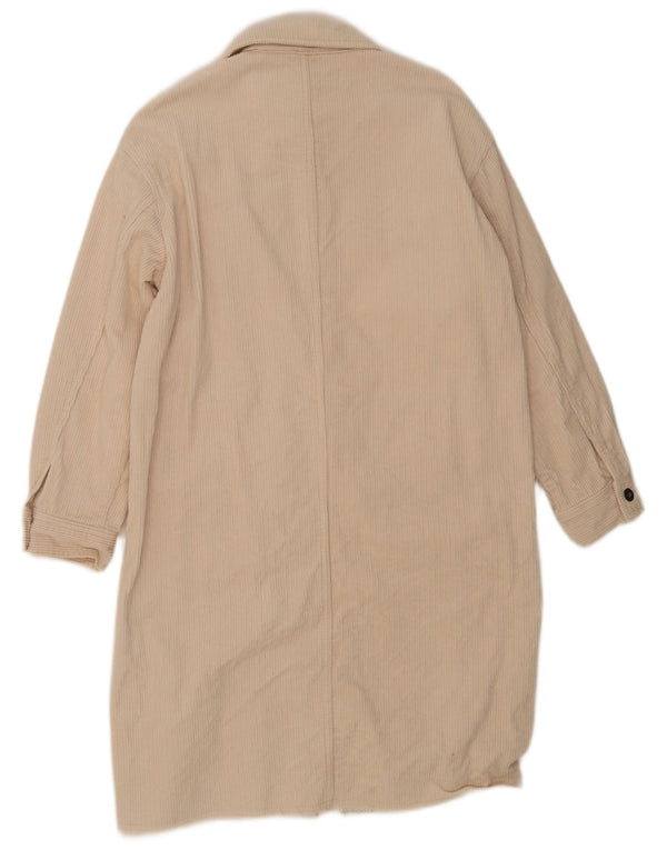 Zara Damen Cordmantel UK 14 Mittelbeige Baumwolle