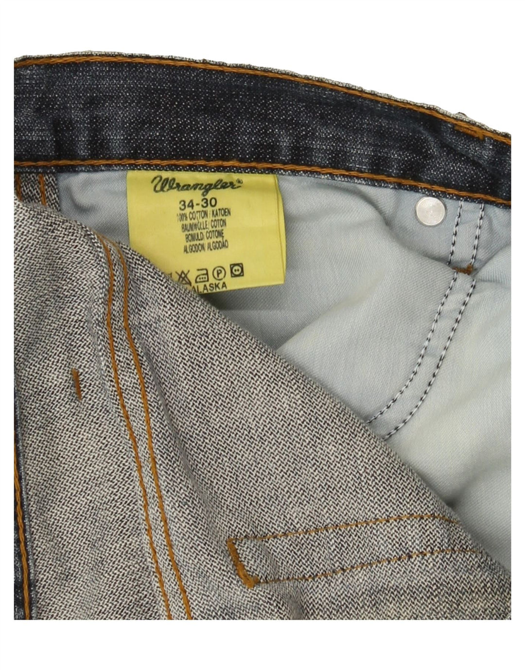 WRANGLER Mens Straight Jeans W34 L30 Blue Cotton Vintage Wrangler and Second-Hand Wrangler from Messina Hembry 