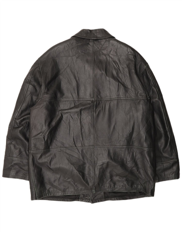 Vintage Herren Lederjacke IT 54 2XL Schwarzes Leder