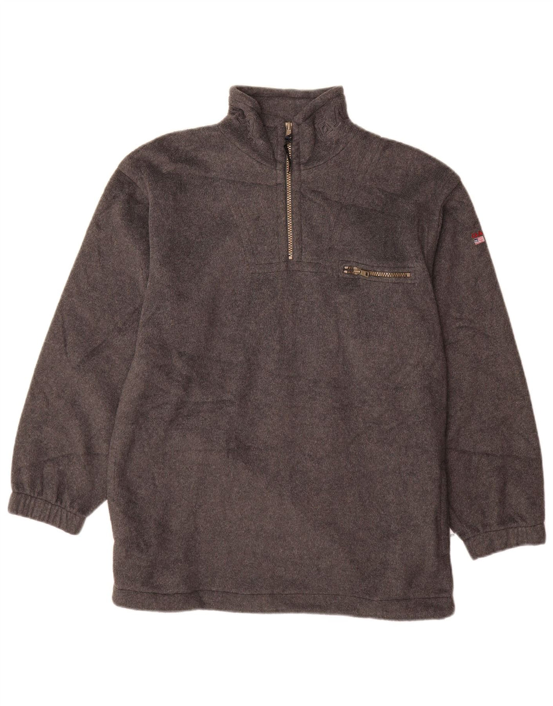 GANT Fleecepullover für Jungen, groß, mit Reißverschluss, 13–14 Jahre, 2XL, graues Polyester