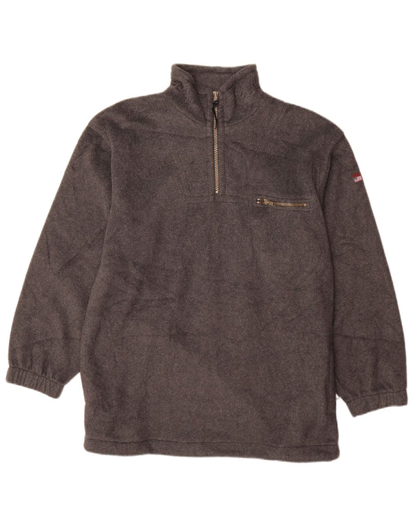 GANT Fleecepullover für Jungen, groß, mit Reißverschluss, 13–14 Jahre, 2XL, graues Polyester