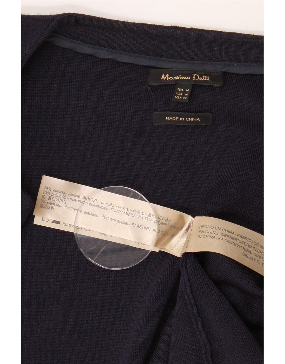 MASSIMO DUTTI Womens Open Blazer Jacket UK 14 Medium Navy Blue Viscose Vintage Massimo Dutti and Second-Hand Massimo Dutti from Messina Hembry 