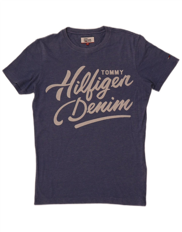 Tommy Hilfiger Herren-T-Shirt mit Grafik, XS, Marineblau, Polyester