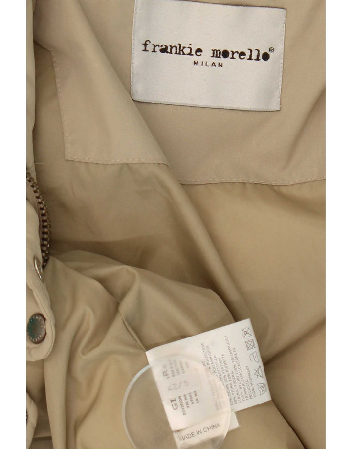Frankie Morello Wattierte Damenjacke mit Kapuze IT 42 Small Beige Polyester