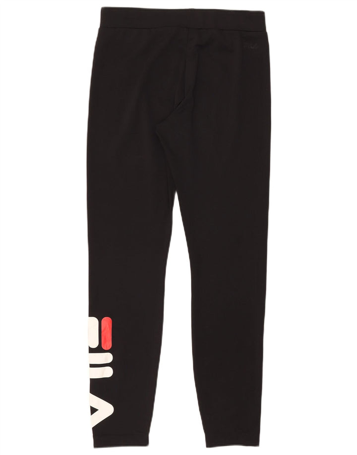 FILA Damen Grafik-Leggings UK 12 Mittelschwarzes Polyester