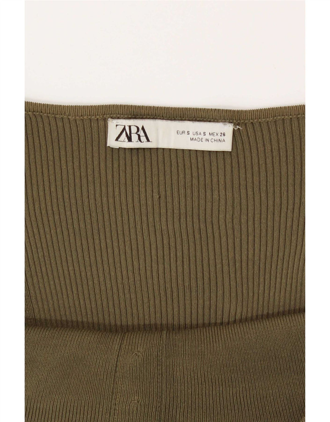 Zara Damen Langarm-Crop-Top UK 8 Small Grün