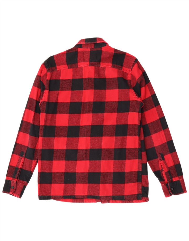 Hollister Herren-Flanellhemd, klein, rot kariert, Baumwolle