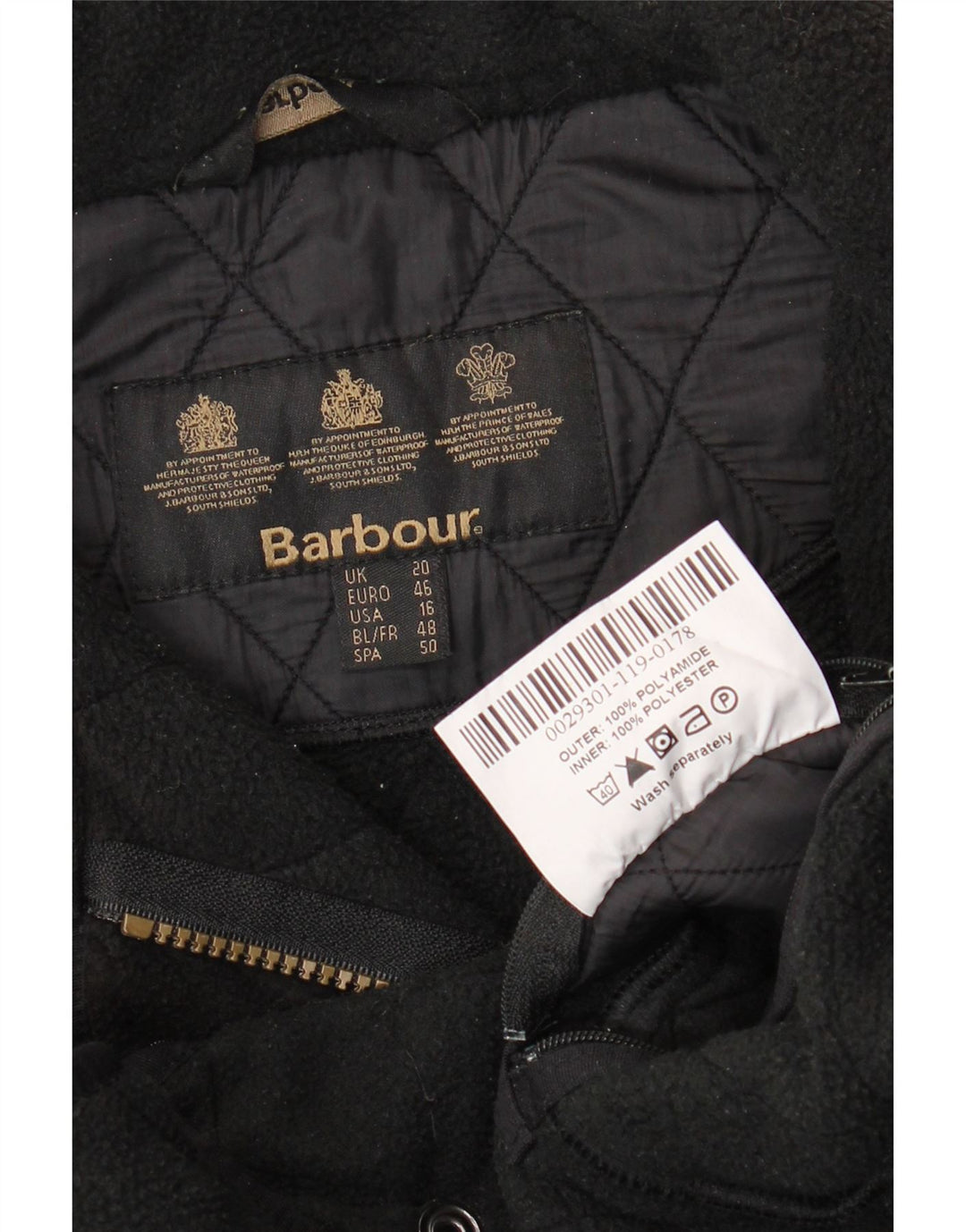 BARBOUR Damen Steppjacke UK 20 2XL Schwarz Polyamid