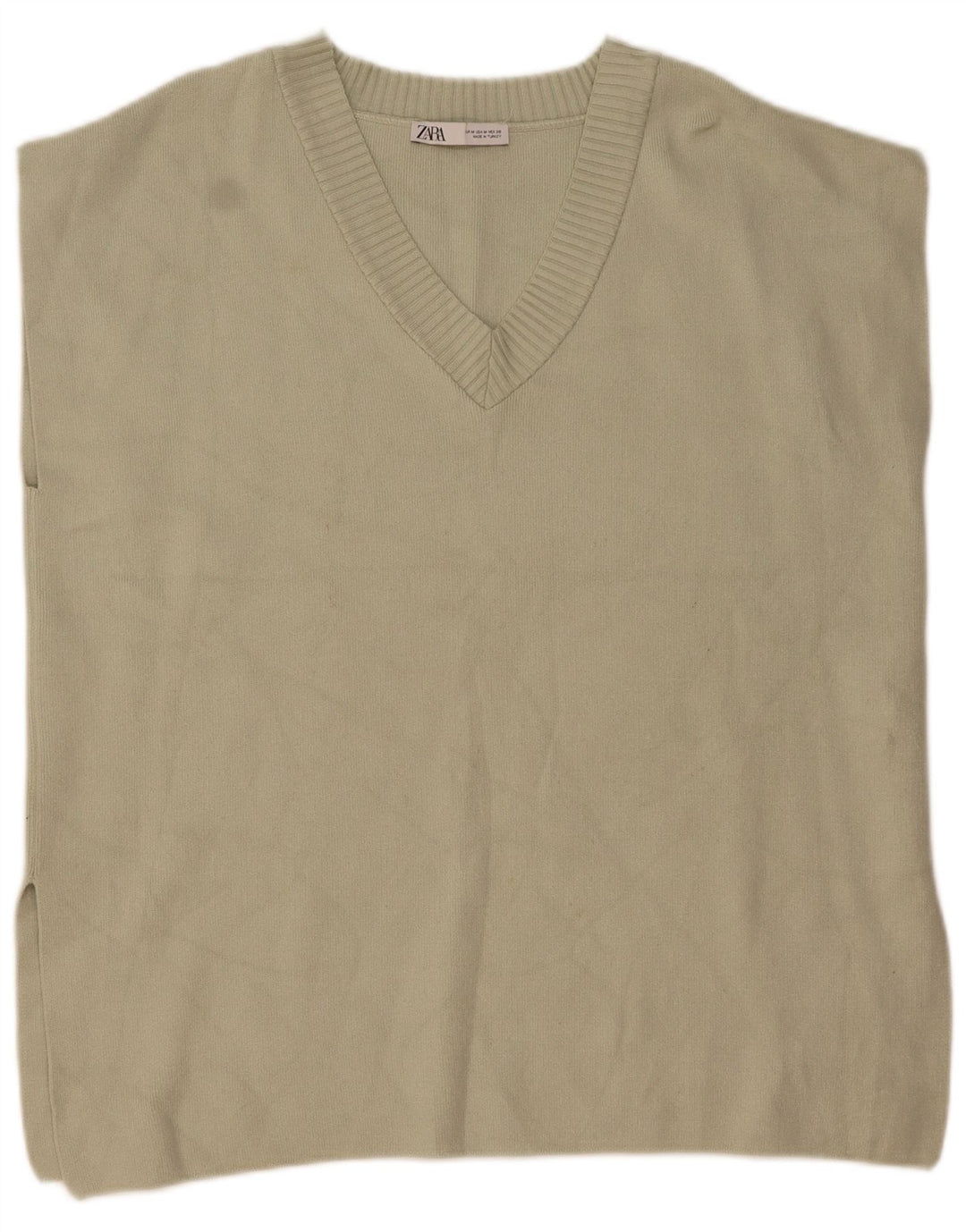 Zara Damen Übergroßes Weste-Tanktop UK 14 Medium Khaki Viscose