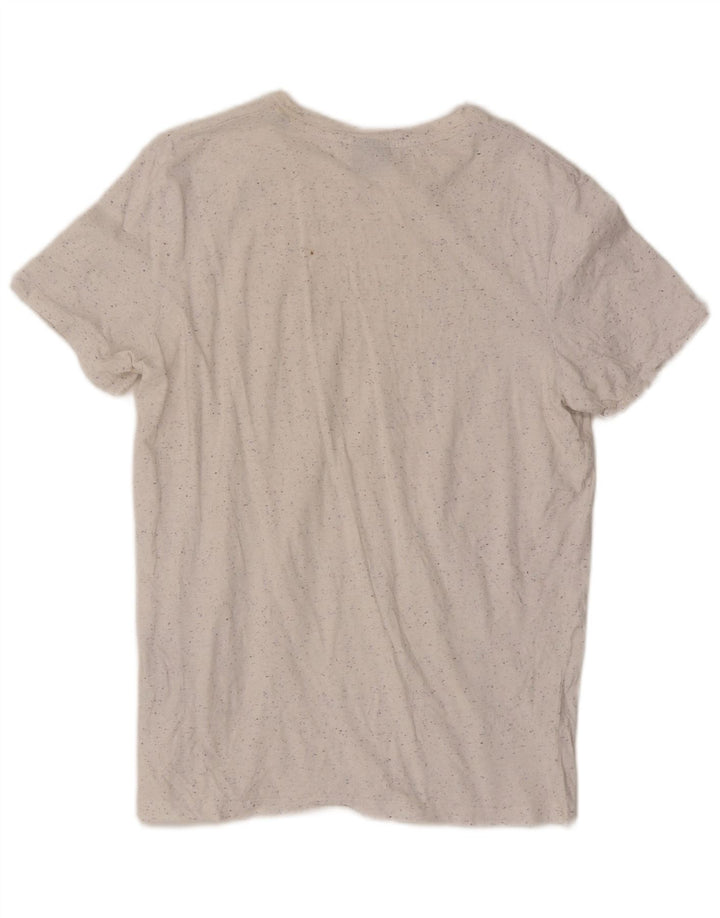 Jack & Jones Herren-T-Shirt-Oberteil aus mittelweiß gesprenkelter Baumwolle