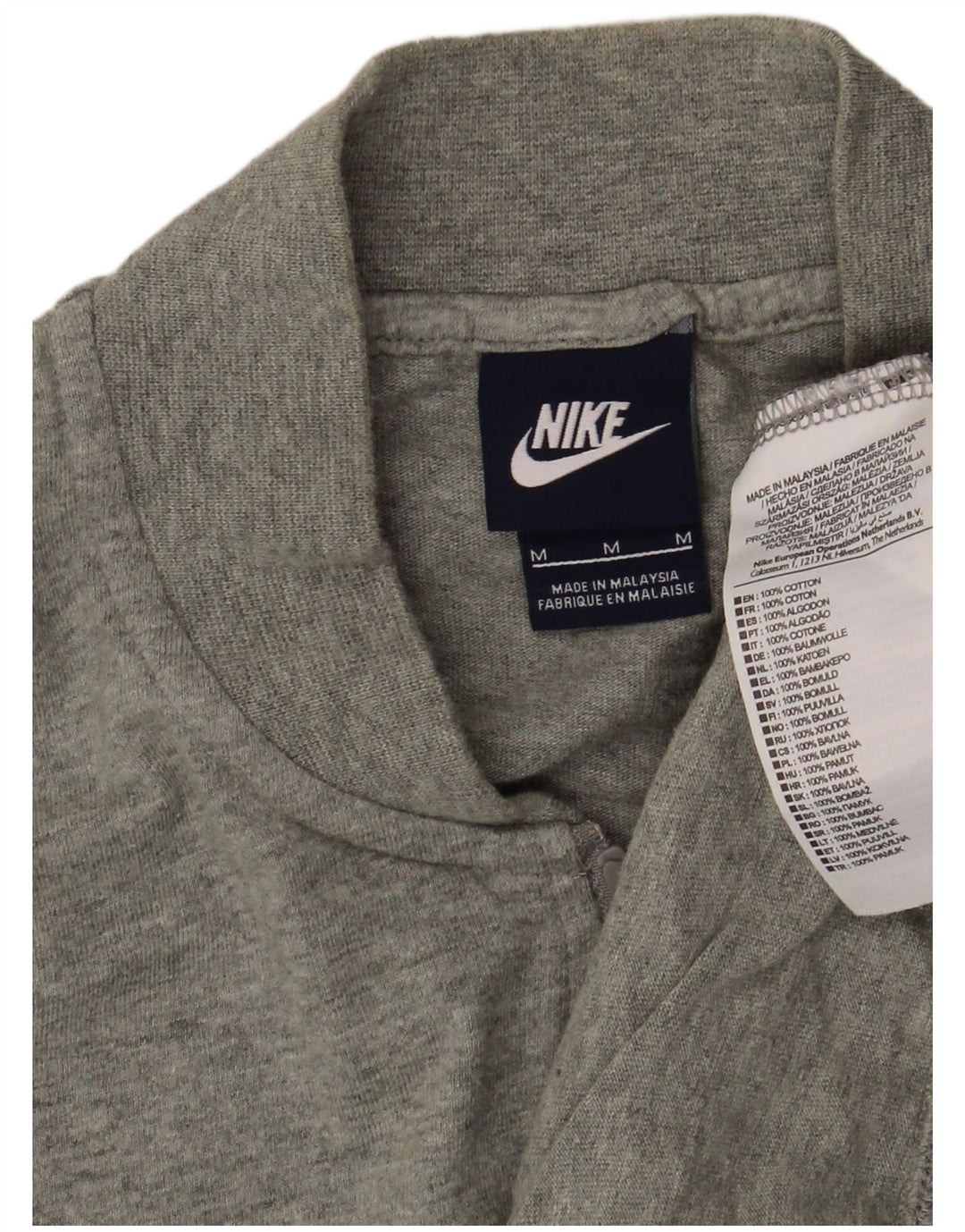 NIKE Herren-Trainingsanzug-Top-Jacke aus mittelgrauer Baumwolle