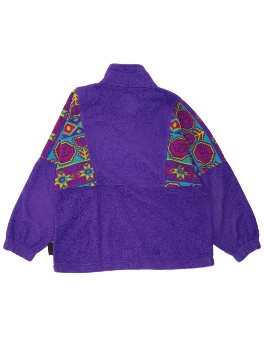 Cape Horn Herren-Fleecepullover mit Reißverschluss am Hals, mittelviolett, geometrisch
