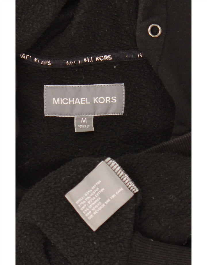 Michael Kors Herren-Kapuzenpullover mit grafischem Reißverschluss, mittelschwarz, Baumwolle