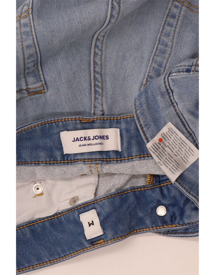 Jack & Jones Herren-Jeansshorts im Distressed-Look, Größe M, W32, Blau, Baumwolle