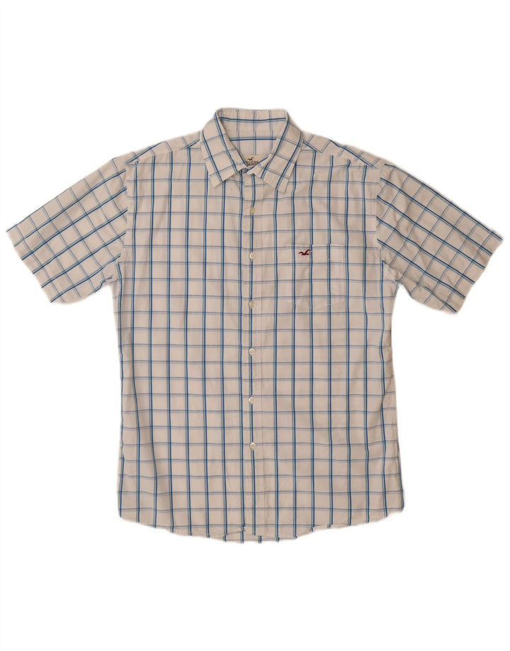 HOLLISTER Kurzarmhemd für Jungen, 15–16 Jahre, 2XL, weiß kariert