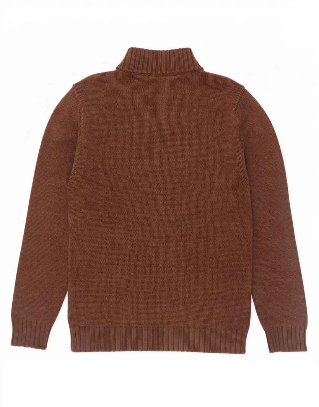 Chaps Herren-Pullover mit Reißverschluss am Hals, kleine braune Baumwolle