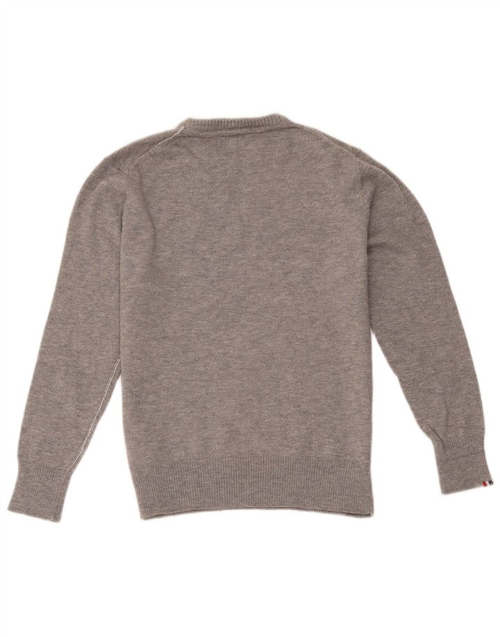 Napapijri Herren Geographic Pullover mit Rundhalsausschnitt, Größe S, graue Wolle