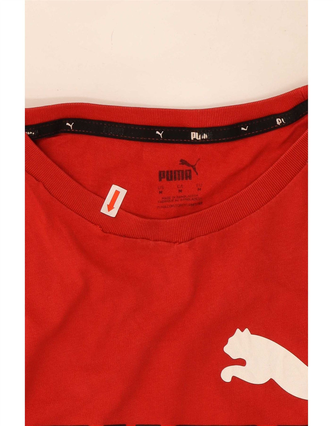 Puma Herren Grafik-T-Shirt-Oberteil aus mittelroter Baumwolle