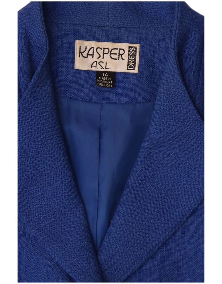 Kasper Damen-Blazer, kurzärmelig, 4 Knöpfe, Gr. 14, Blau